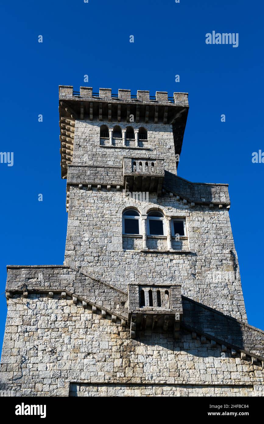 Torre di vedetta sulla Montagna Grande Ahun a Sochi, Regione Krasnodar, Russia Foto Stock