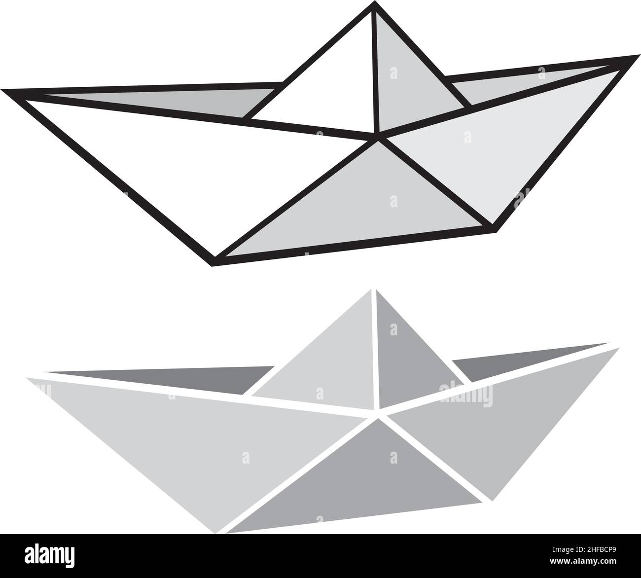 Illustrazione vettoriale della barca di carta Origami Illustrazione Vettoriale