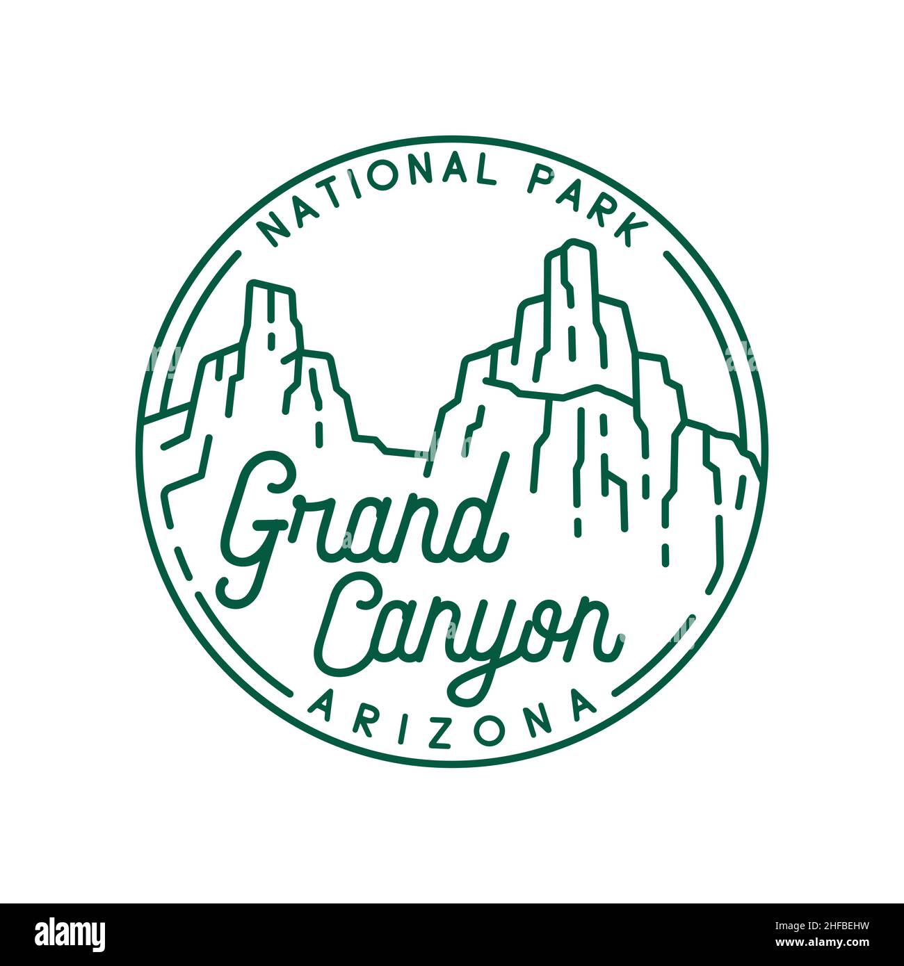 Logo Grand Canyon. Vettore e illustrazione. Illustrazione Vettoriale