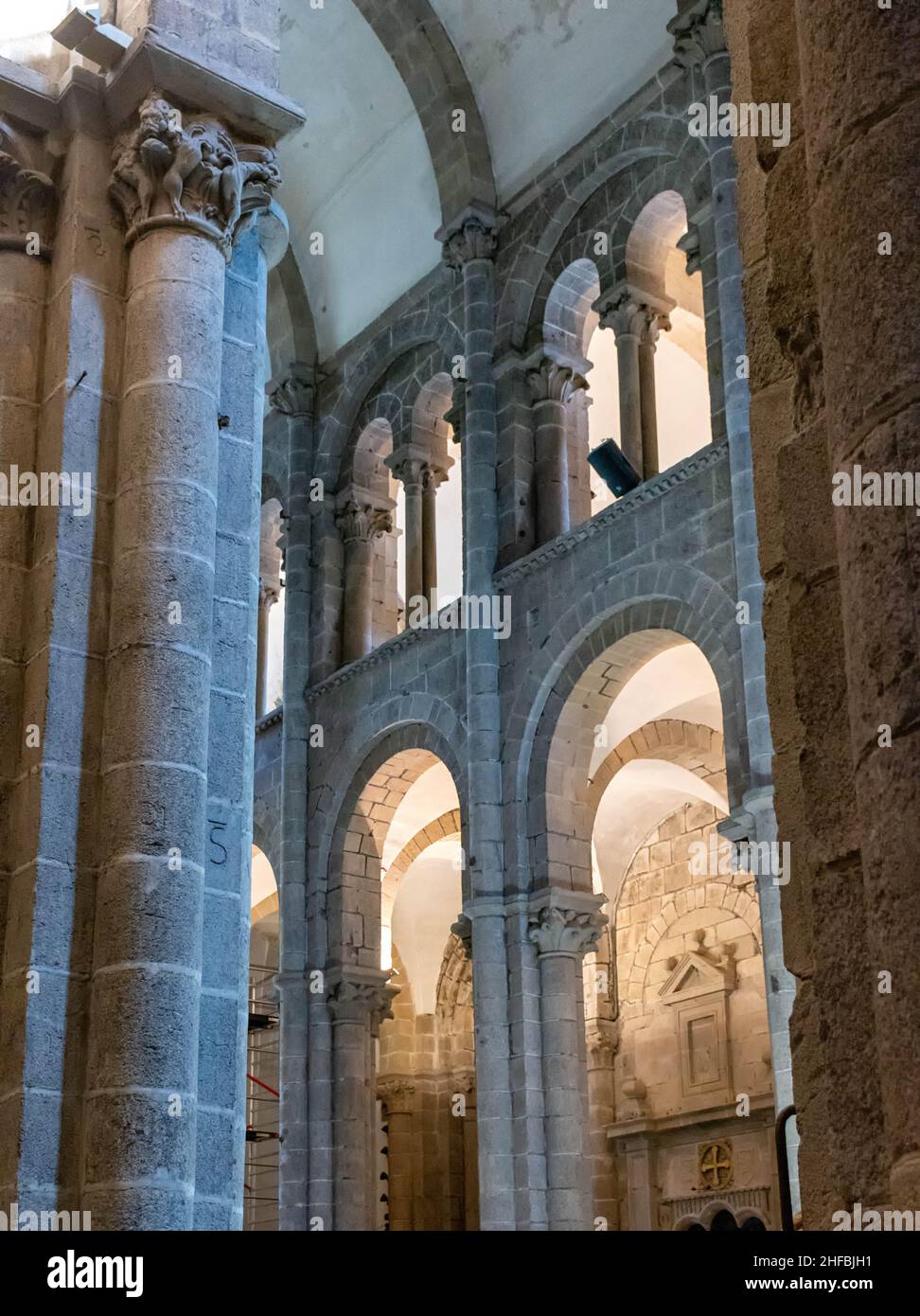 Interno de la catedral de Santiago de Compostela, España Foto Stock