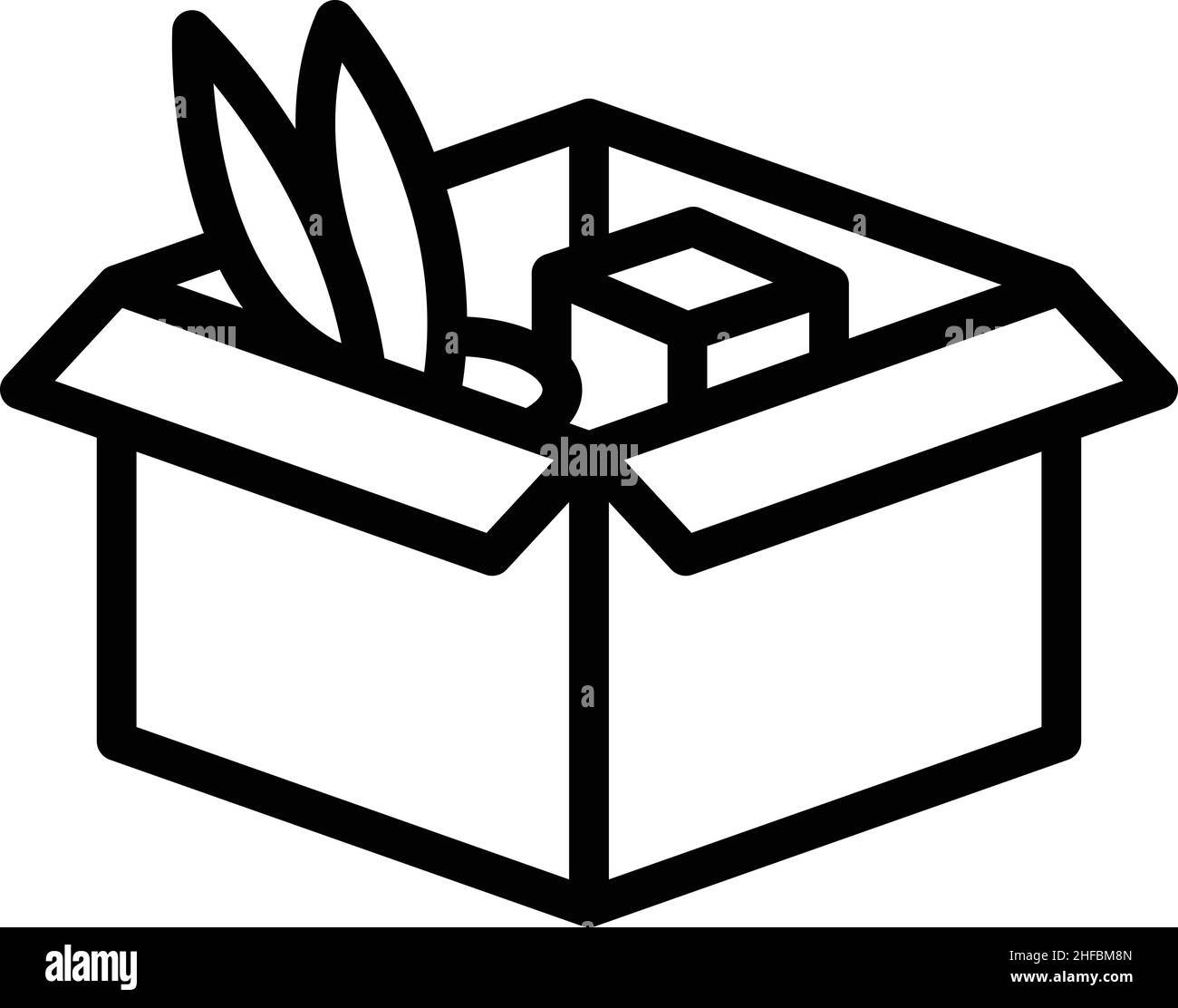 Vettore di contorno dell'icona del riquadro del mover. Trasloco casa. Sposta servizio Illustrazione Vettoriale