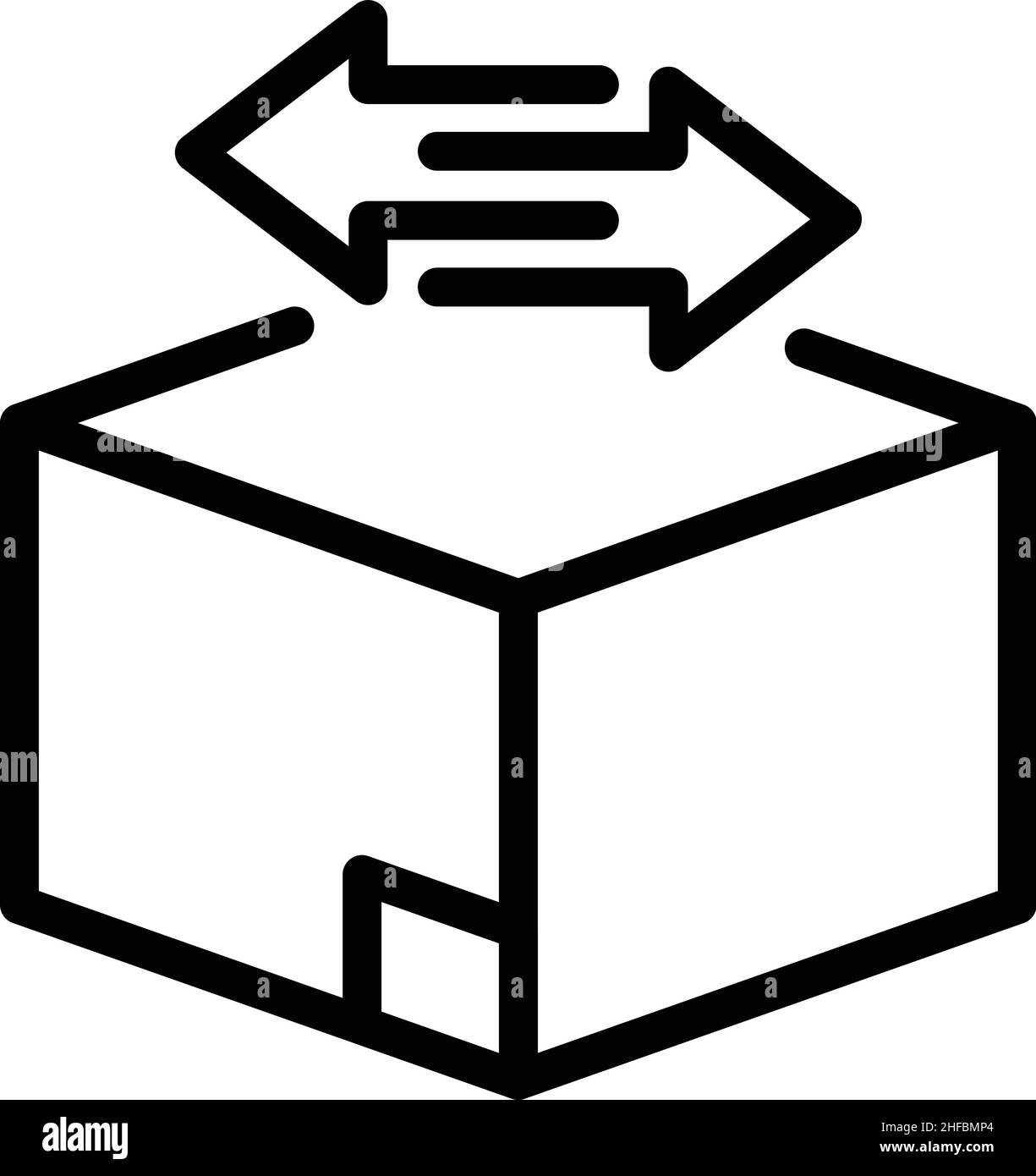 Vettore di contorno icona del riquadro di riposizionamento. Servizio in casa. Mobili per la casa Illustrazione Vettoriale