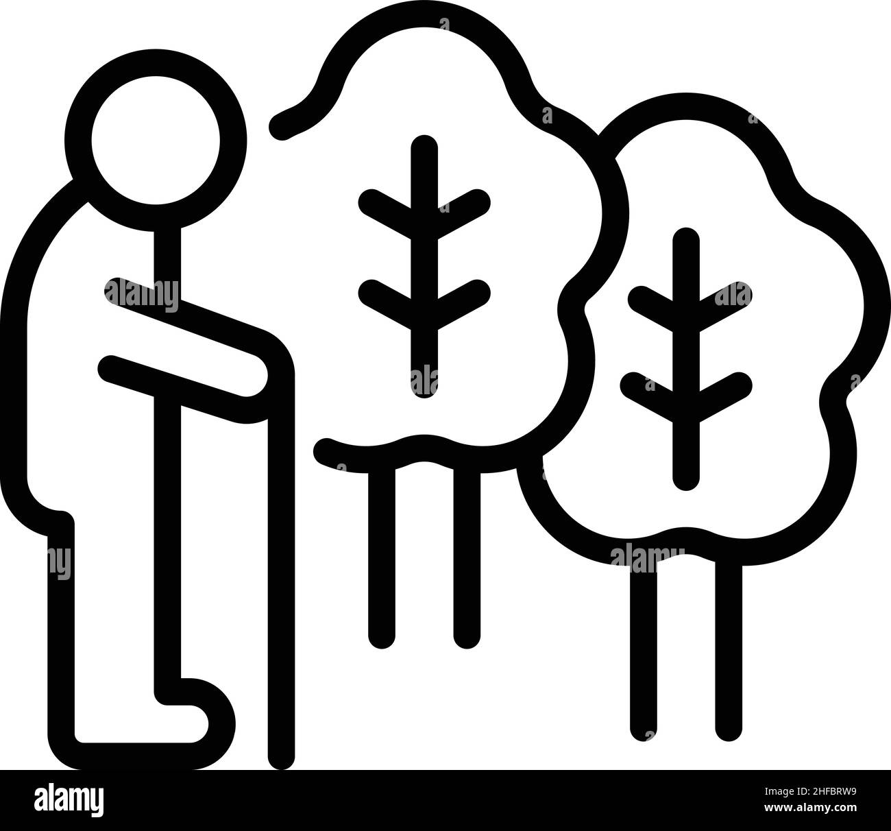 Parco a piedi icona contorno vettore. Cura clinica. Assistenza ospedaliera Illustrazione Vettoriale