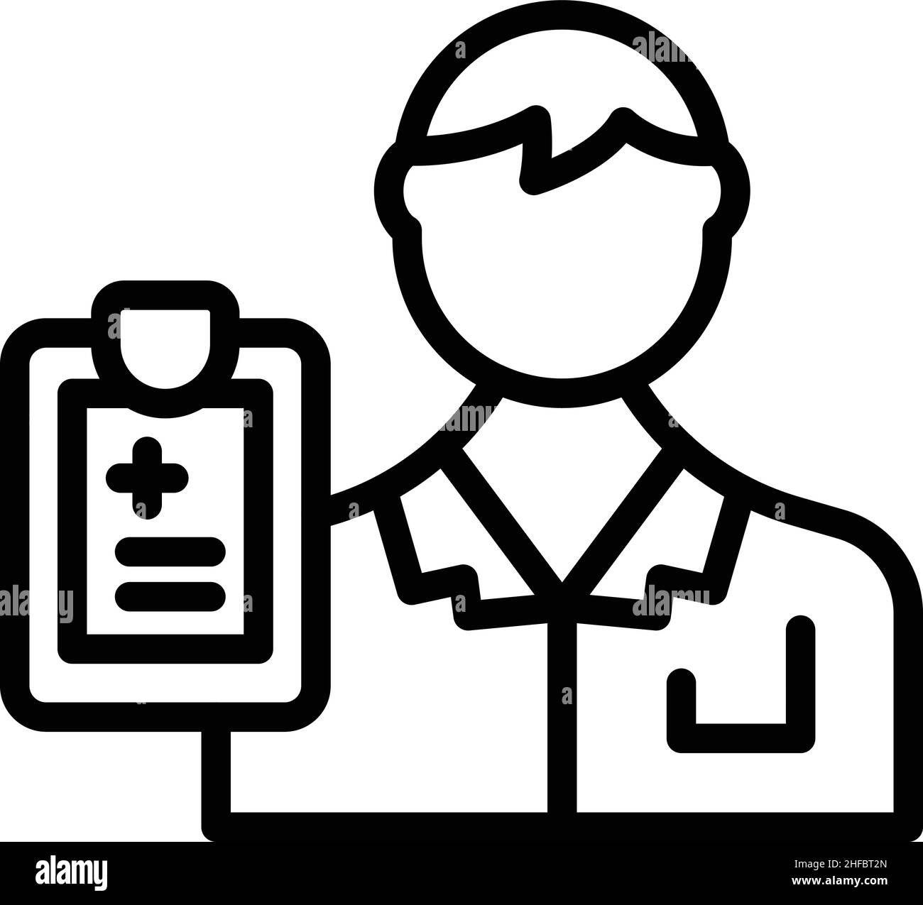Icona infermiere clinica vettore contorno. Assistenza. Assistenza ospedaliera Illustrazione Vettoriale
