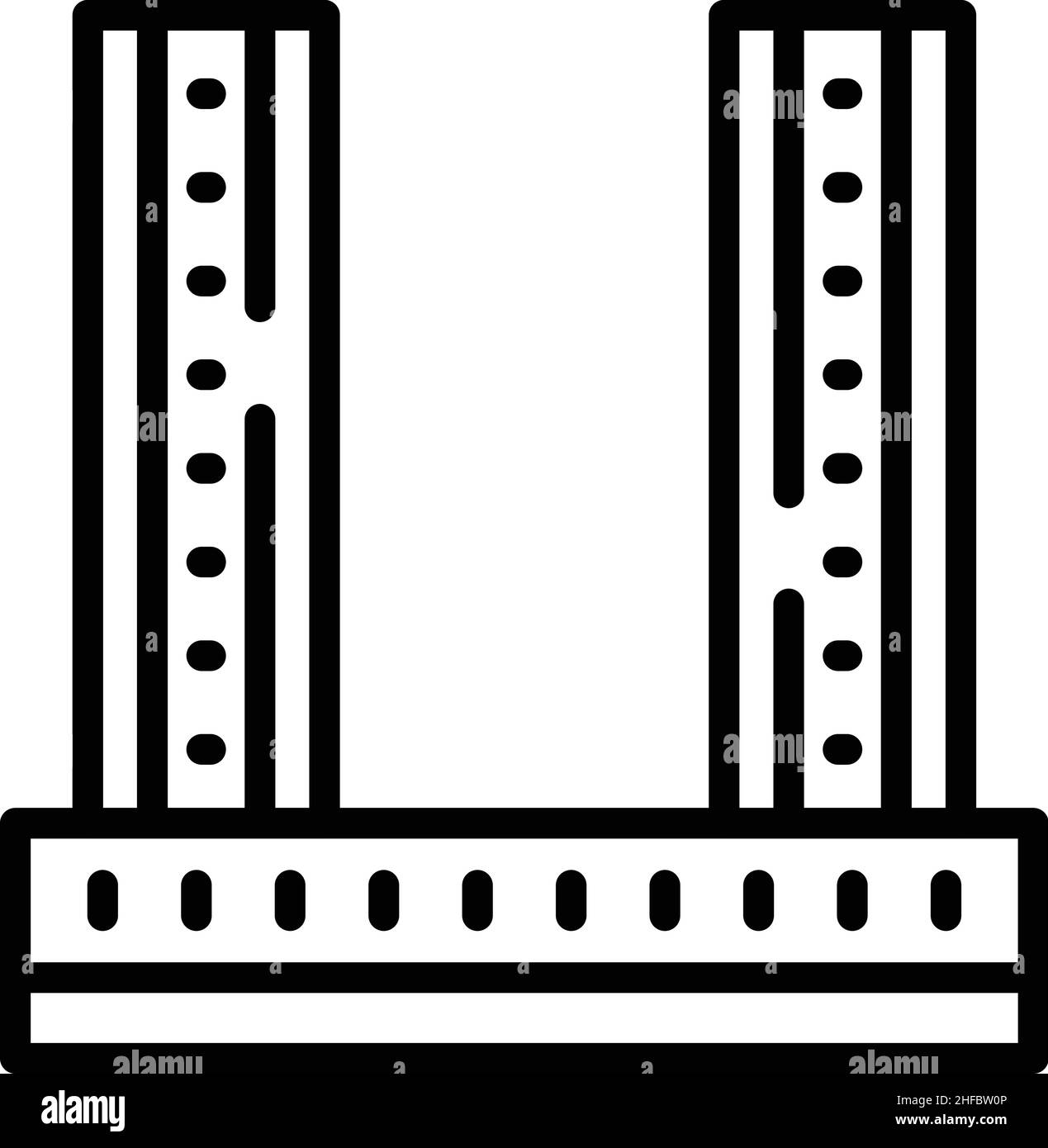Muro di cemento icona contorno vettore. Mortaio di mattone. Costruttore di costruzioni Illustrazione Vettoriale
