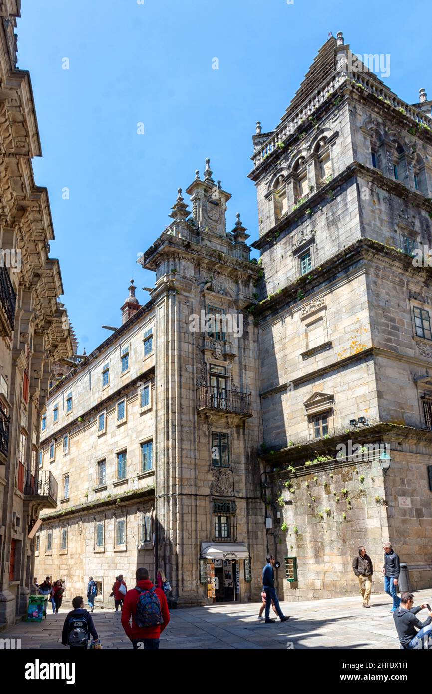 Edificios de Santiago de Compostela Foto Stock