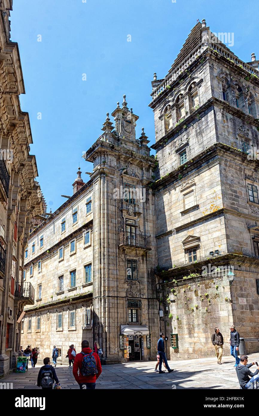 Edificios de Santiago de Compostela Foto Stock