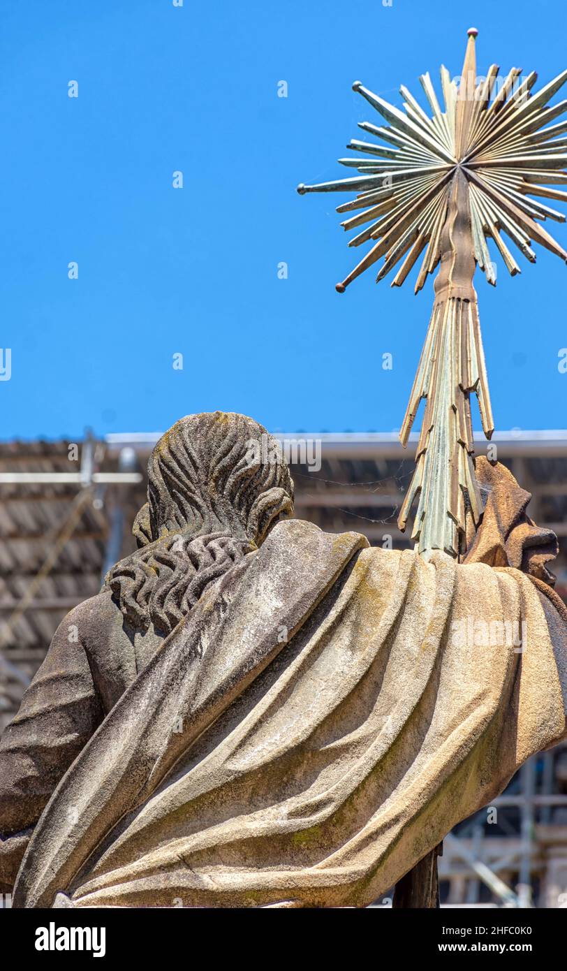 Fuente de los caballos en la plaza de platerias, Santiago de compostela Foto Stock