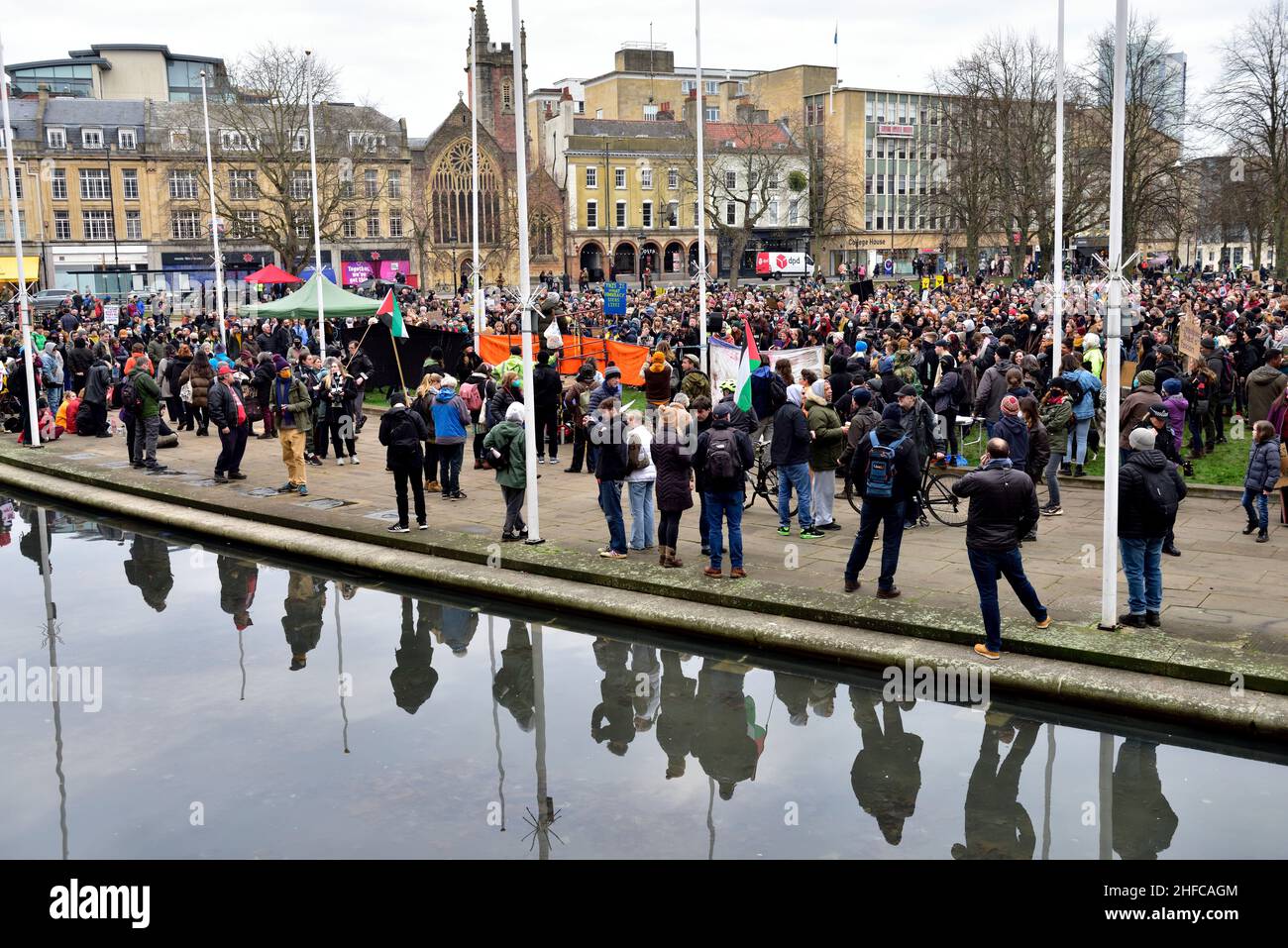 Proteste "uccidere la legge” contro il disegno di legge parlamentare per esercitare alcuni controlli sulle proteste dirompenti del Bristol College Green e del centro città 15 gennaio 20 Foto Stock