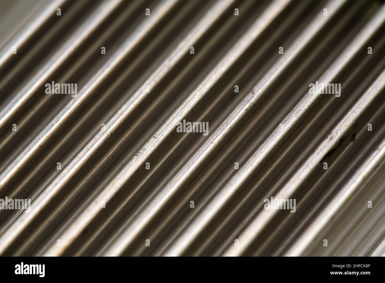 Dissipatore di calore in alluminio macro. Foto Stock