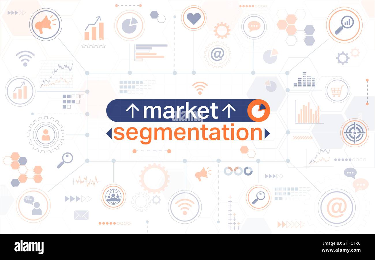 Banner Web orizzontale per la segmentazione del mercato Illustrazione Vettoriale