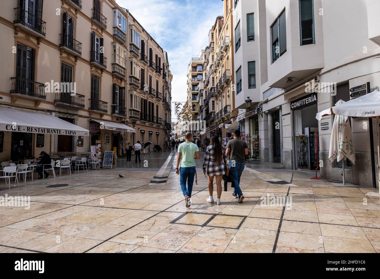 Strade del centro di Malaga. Spagna Foto Stock