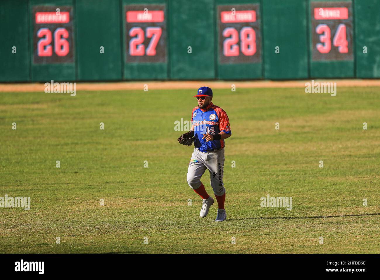MAZATLAN, MESSICO - FEBBRAIO 02: Melky Cabrera di Las Aguilas Cinaeñas, durante la partita tra Repubblica Dominicana e Panama come parte della Serie del Caribe 2021 al Teodoro Mariscal Stadium il 2 febbraio 2021 a Mazatlan, Messico. (Foto di Luis Gutierrez/Norte foto) Foto Stock