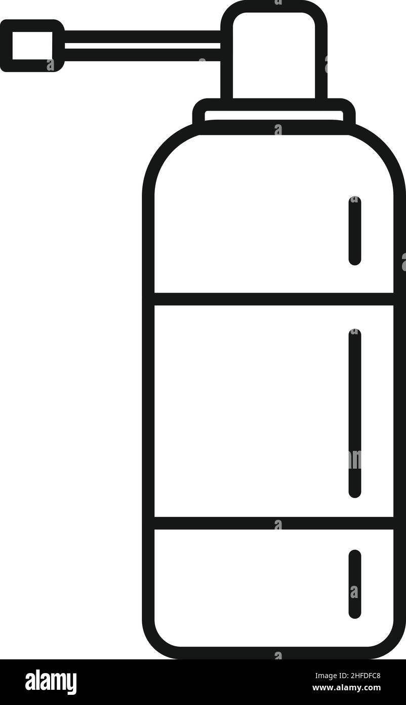 Tonsillite spray icona contorno vettore. Bocca tonsil. Anatomia batterica Illustrazione Vettoriale