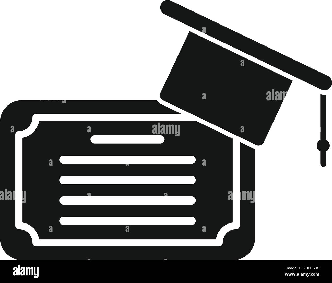Graduazione accademica icona semplice vettore. Studio del libro. Prova di lavoro Illustrazione Vettoriale