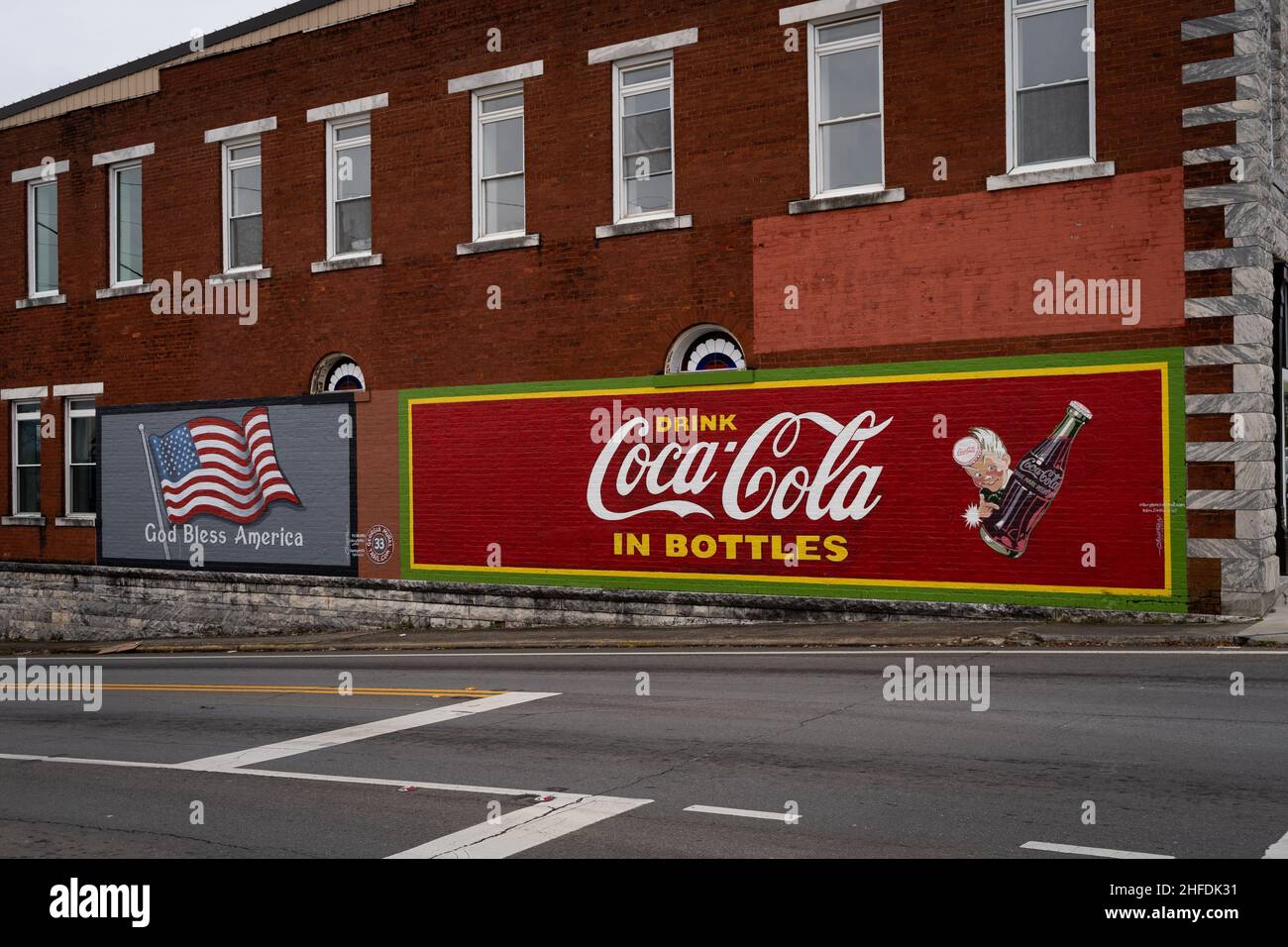 Coca Cola Mural a Jasper GA Foto Stock