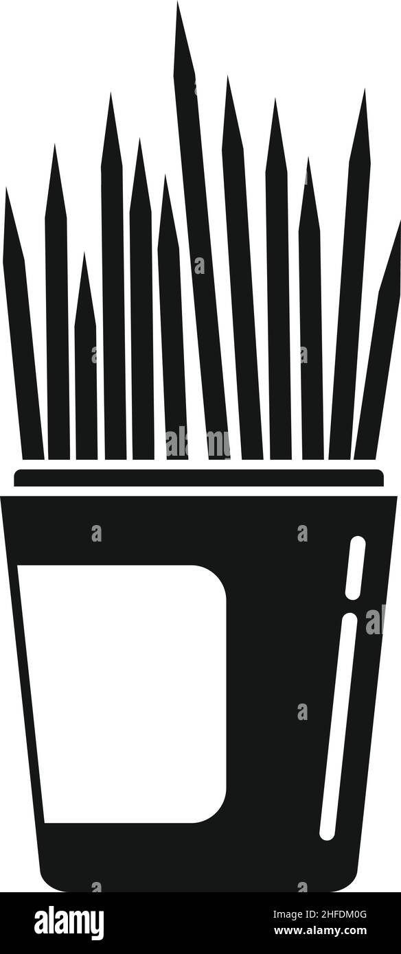 Sottile dentifricio icona semplice vettore. Dente di raccolta. Bastone di cibo Illustrazione Vettoriale