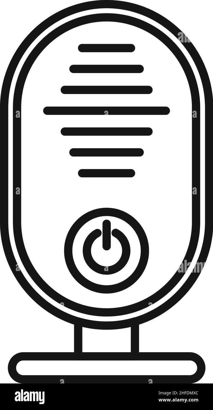 Babyphone icona contorno vettore. Monitor radio. Baby nanny Illustrazione Vettoriale