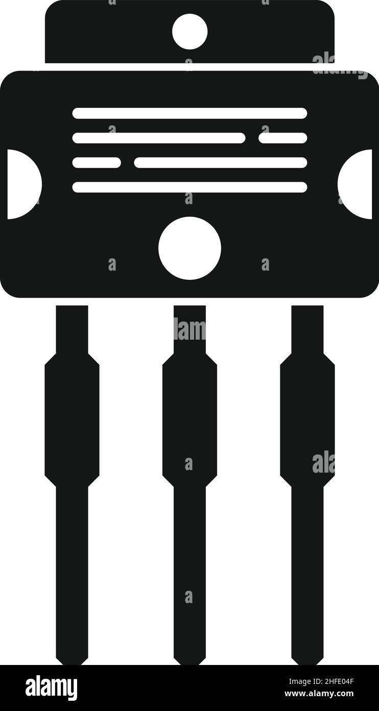 Icona di carica di tensione vettore semplice. Regolatore elettrico. Trasformatore di potenza Illustrazione Vettoriale