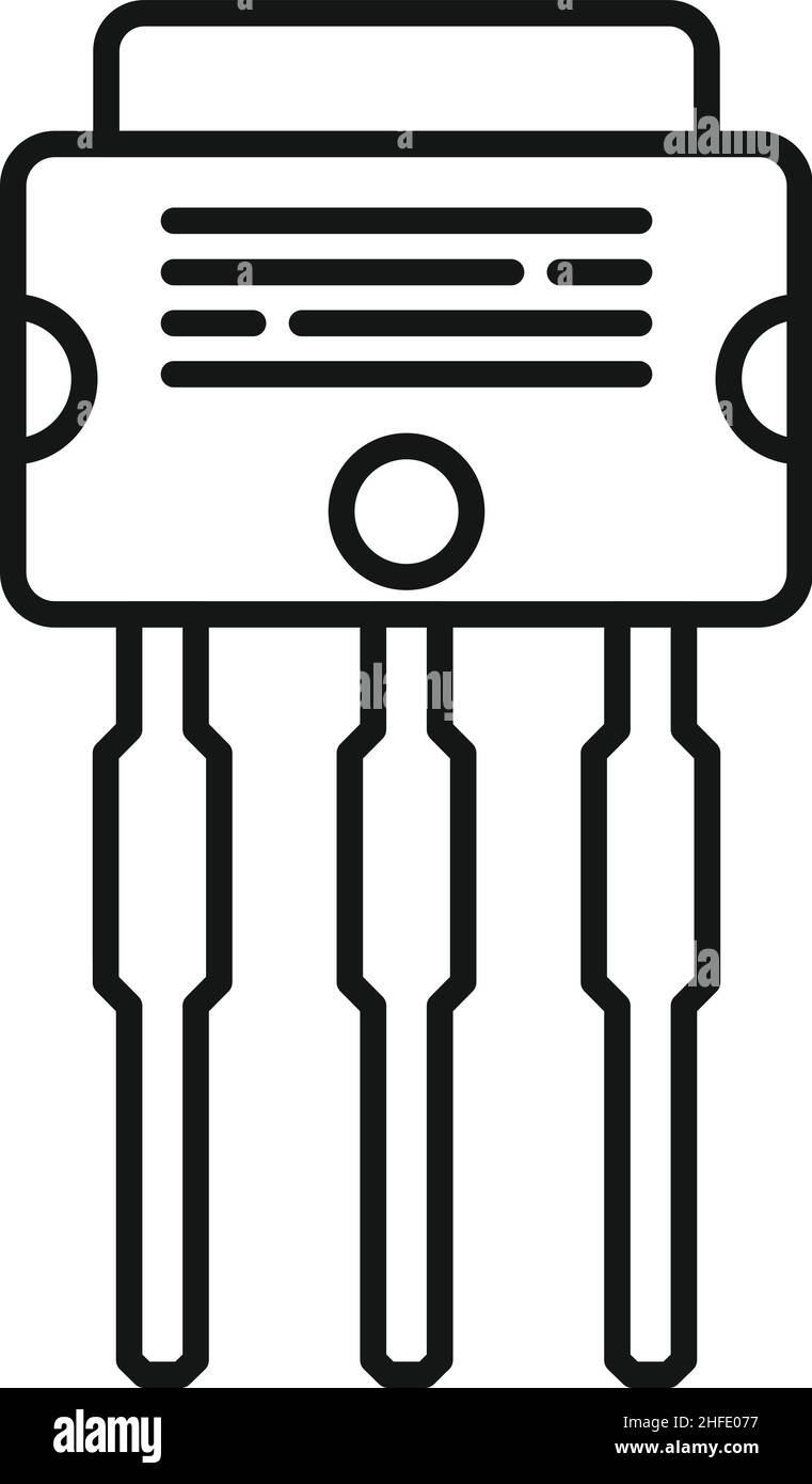 Vettore di contorno dell'icona di carica della tensione. Regolatore elettrico. Trasformatore di potenza Illustrazione Vettoriale
