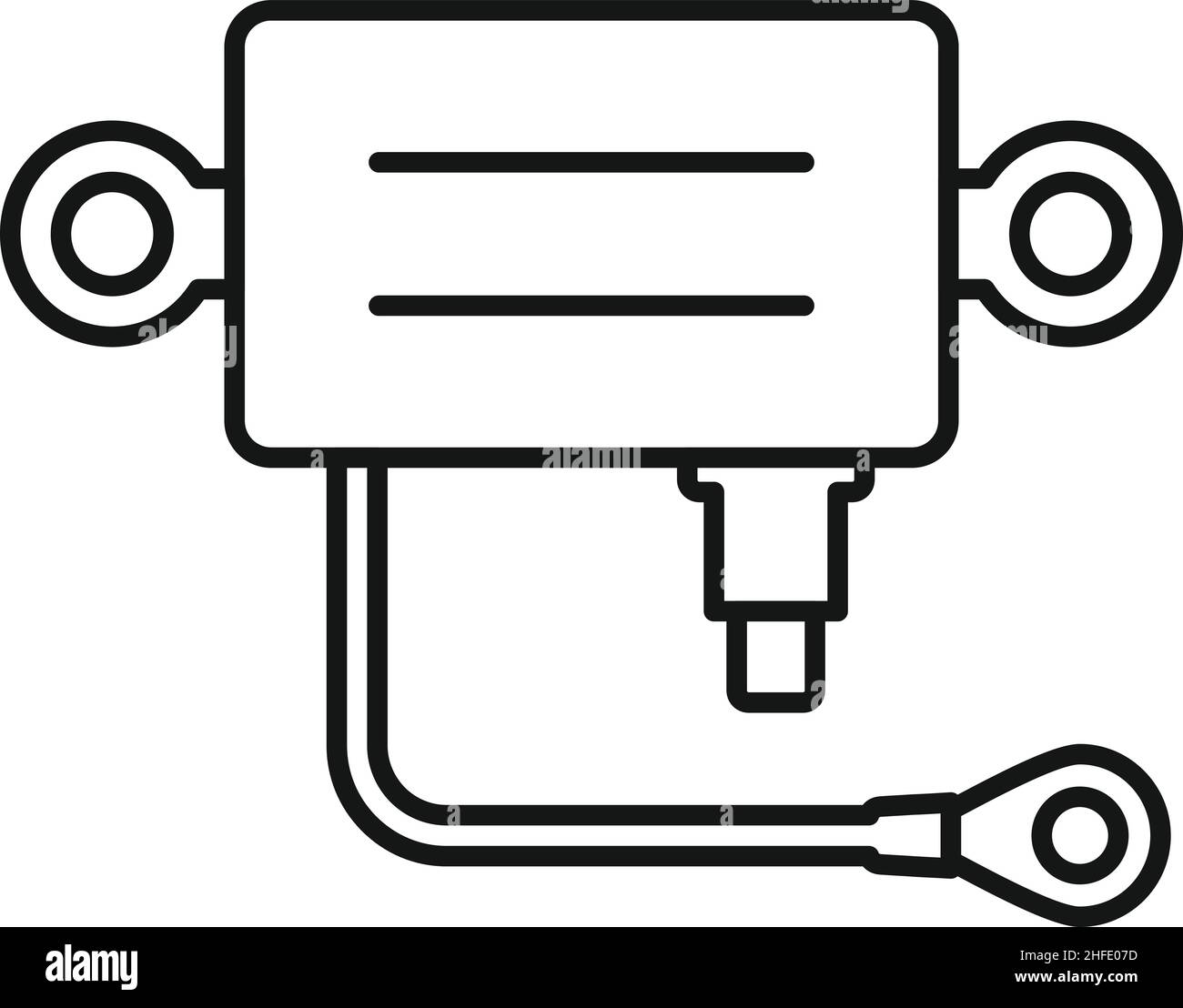 Vettore di contorno dell'icona del regolatore di tensione. Regolatore elettrico. Stabilizzatore di potenza Illustrazione Vettoriale