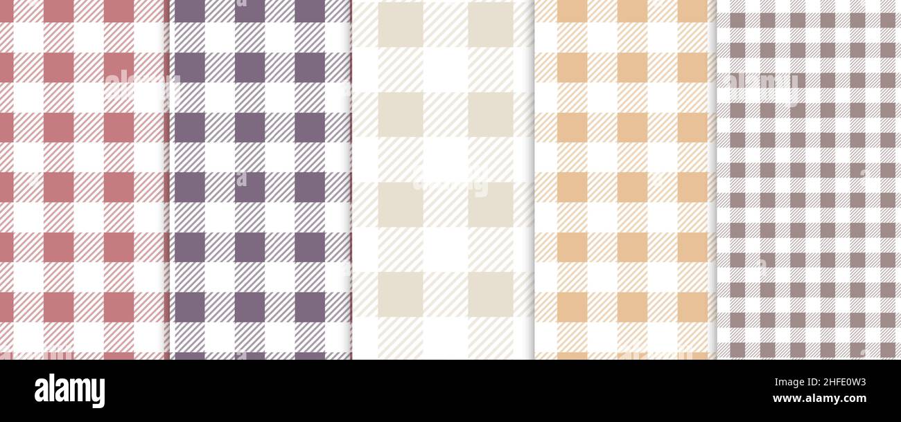 Senza cuciture Vichy. Modello pastello a forma di gingham. Sfondo per Pasqua, carta da parati, coperta. Set di pallet pastello. Illustrazione Vettoriale