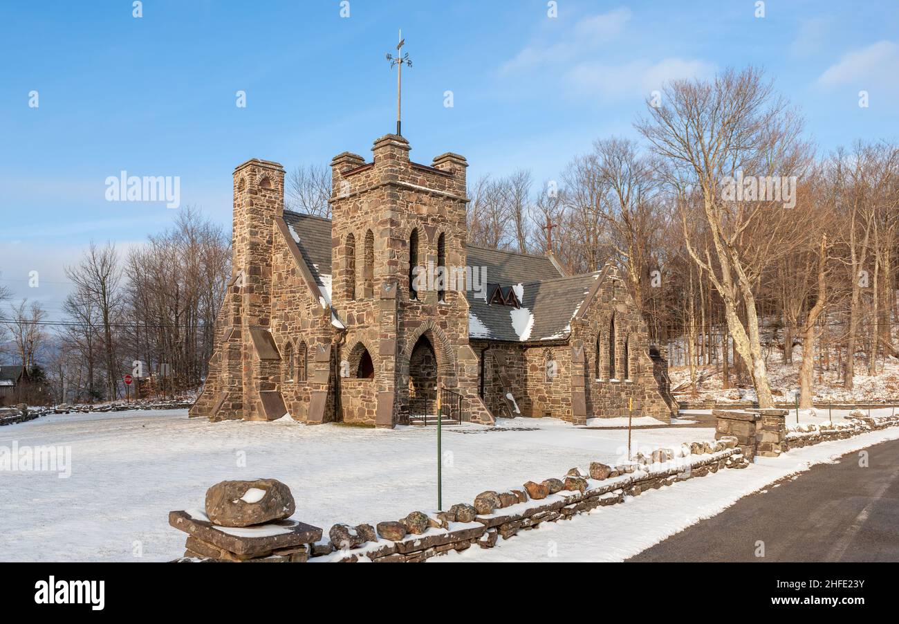 All Souls Church, Tannersville, NY - una storica chiesa episcopale in stile neogotico, aggiunta al National Register of Historic Place nel 1993 Foto Stock