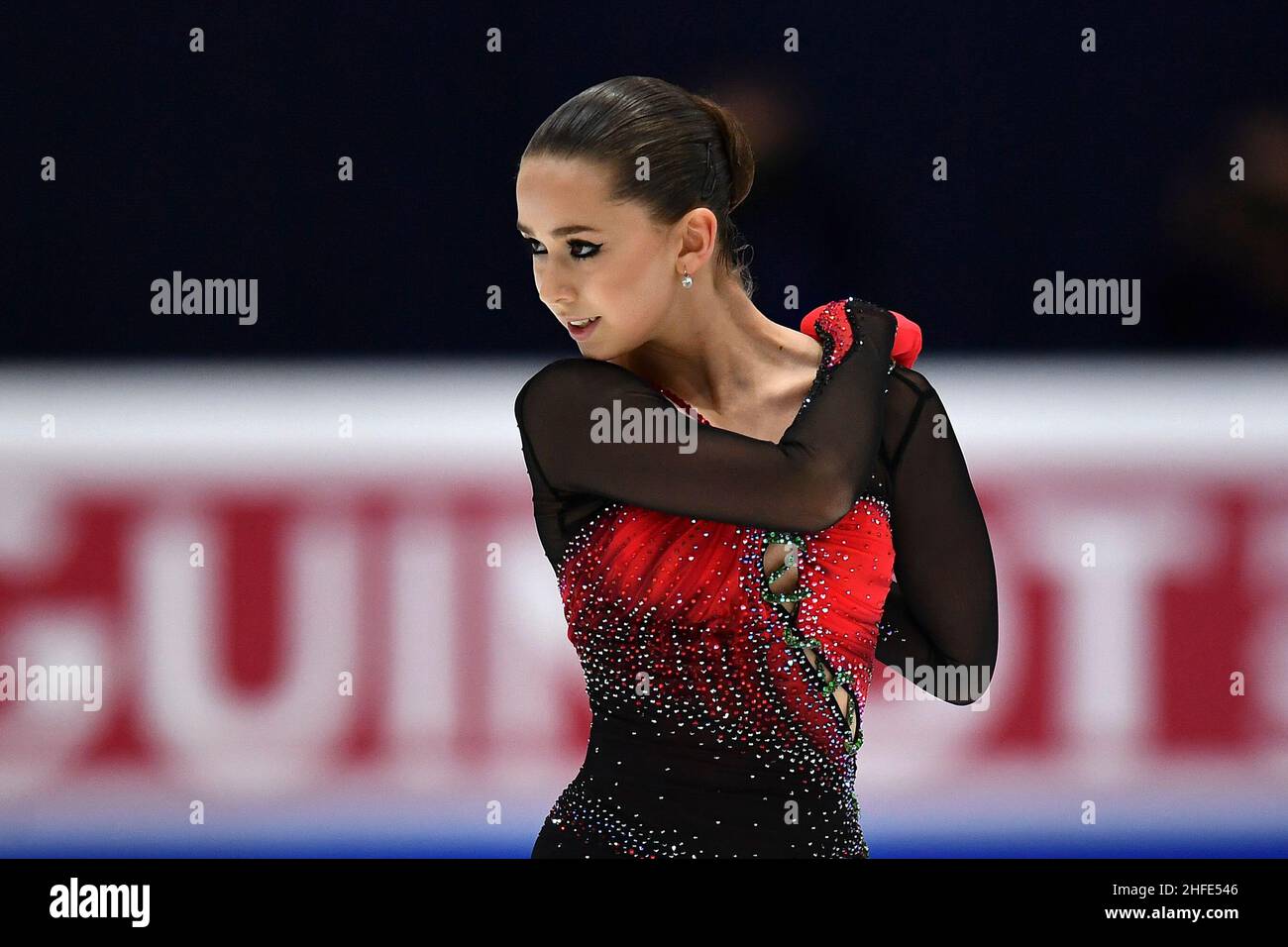 Tallinn, Estonia. 15th Jan 2022. Kamila Valieva di Russia si esibisce durante il programma gratuito delle donne al Campionato europeo di pattinaggio a figure ISU di Tallinn, Estonia, 15 gennaio 2022. Credit: Sergei Stepanov/Xinhua/Alamy Live News Foto Stock Tallinn, Estonia. 15th Jan 2022. Kamila Valieva di Russia si esibisce durante il programma gratuito delle donne al Campionato europeo di pattinaggio a figure ISU di Tallinn, Estonia, 15 gennaio 2022. Credit: Sergei Stepanov/Xinhua/Alamy Live News Foto Stock