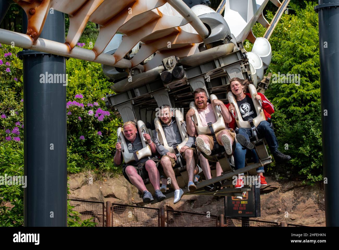 Immagini di alta qualità Alton Towers Regno Unito Parco a tema e montagne russe, tra cui Nemesis, Smiler, RITA AIR Foto Stock