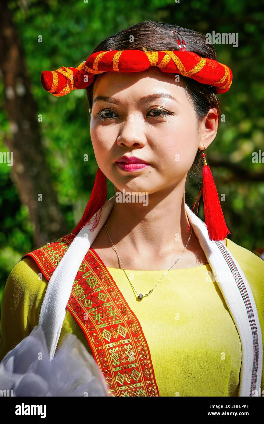 Il Tempio di Son Cham danzatore tradizionale in Vietnam Foto Stock