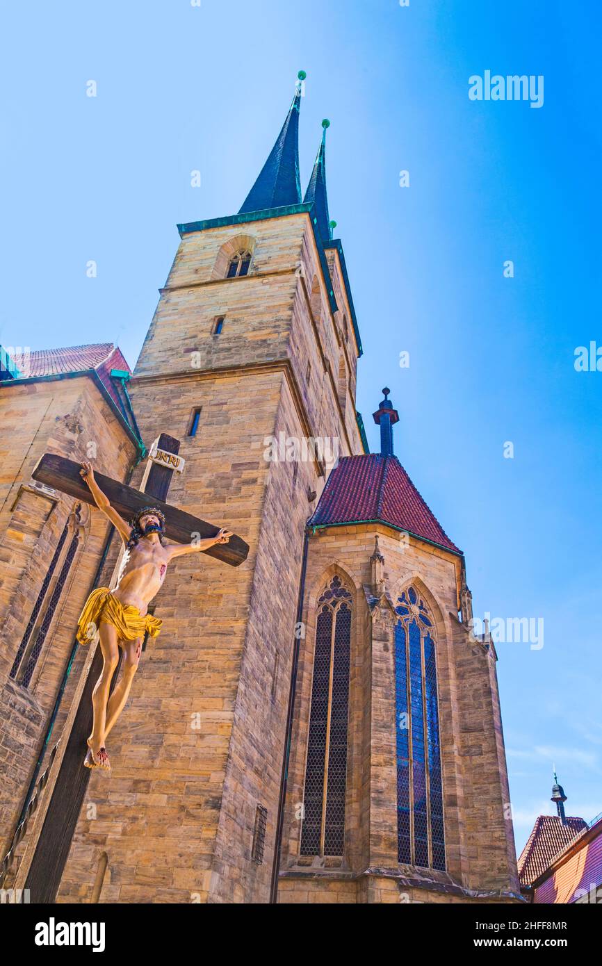 La Crocifissione - Gesù sulla croce alla cupola di Erfurt Foto Stock