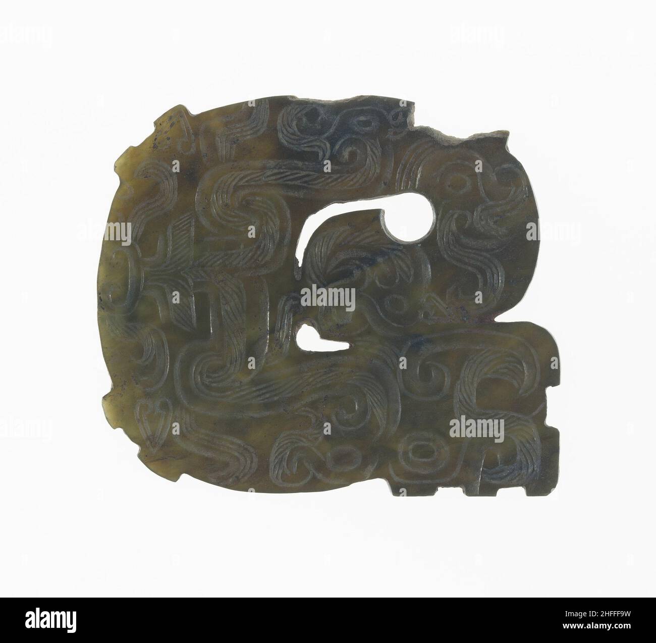 Placca del drago, dinastia Zhou orientale, (c. 770-256 a.C.), c.. 7th/6th secolo a.C. Foto Stock