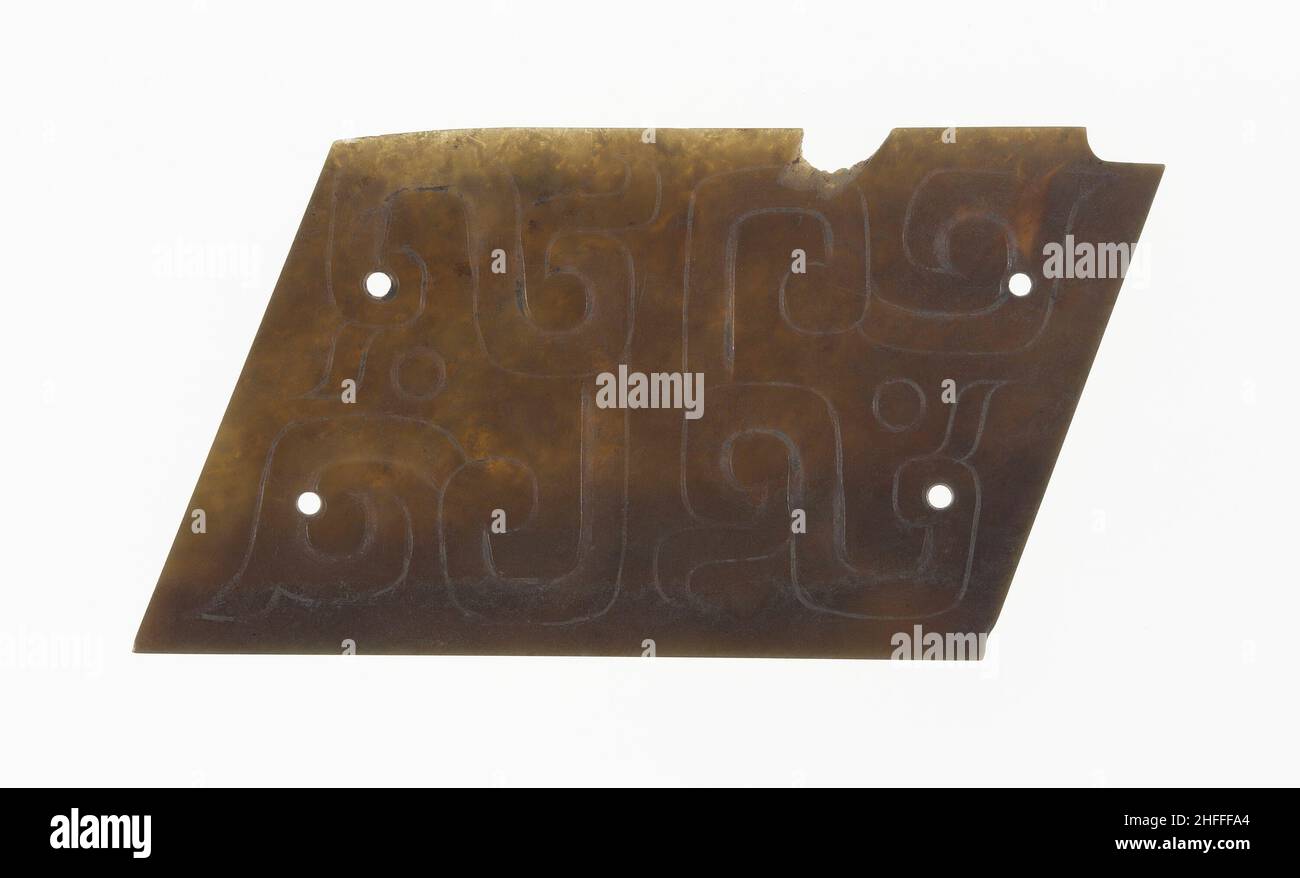 Placca, dinastia Zhou orientale, (c. 770-256 a.C.), 7th/6th sec. a.C. Foto Stock
