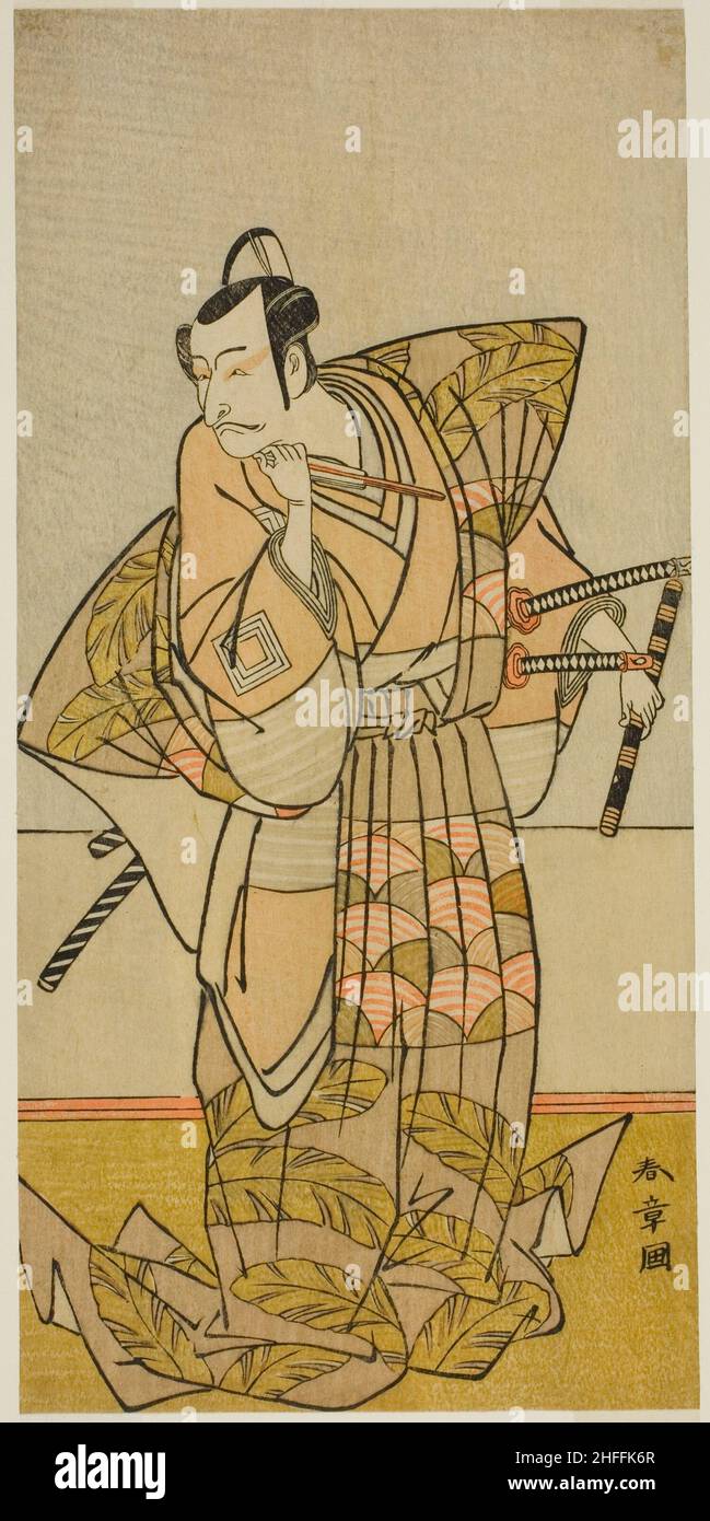 L'attore Ichikawa Danjuro V come Chichibu no Shigetada, Giappone, c.. 1773. Foto Stock