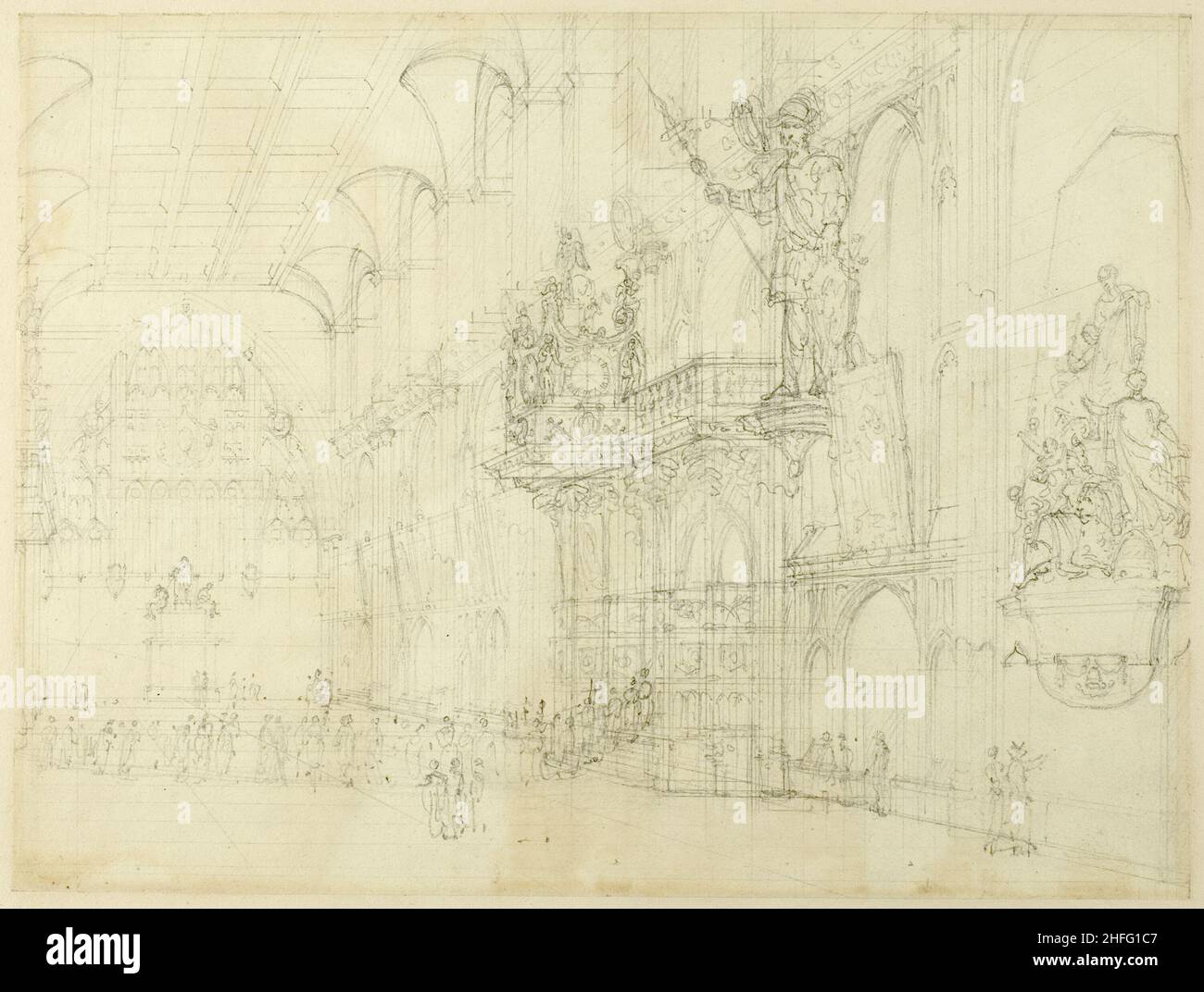 Studio per Guild Hall, dal microcosmo di Londra, c.. 1808. Foto Stock