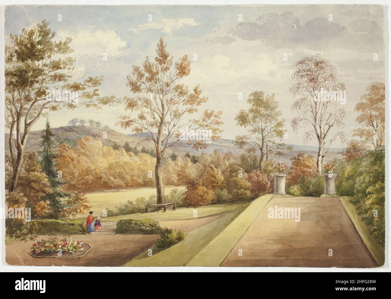 Terrazza al Castello di Wentworth, novembre 1848. Foto Stock