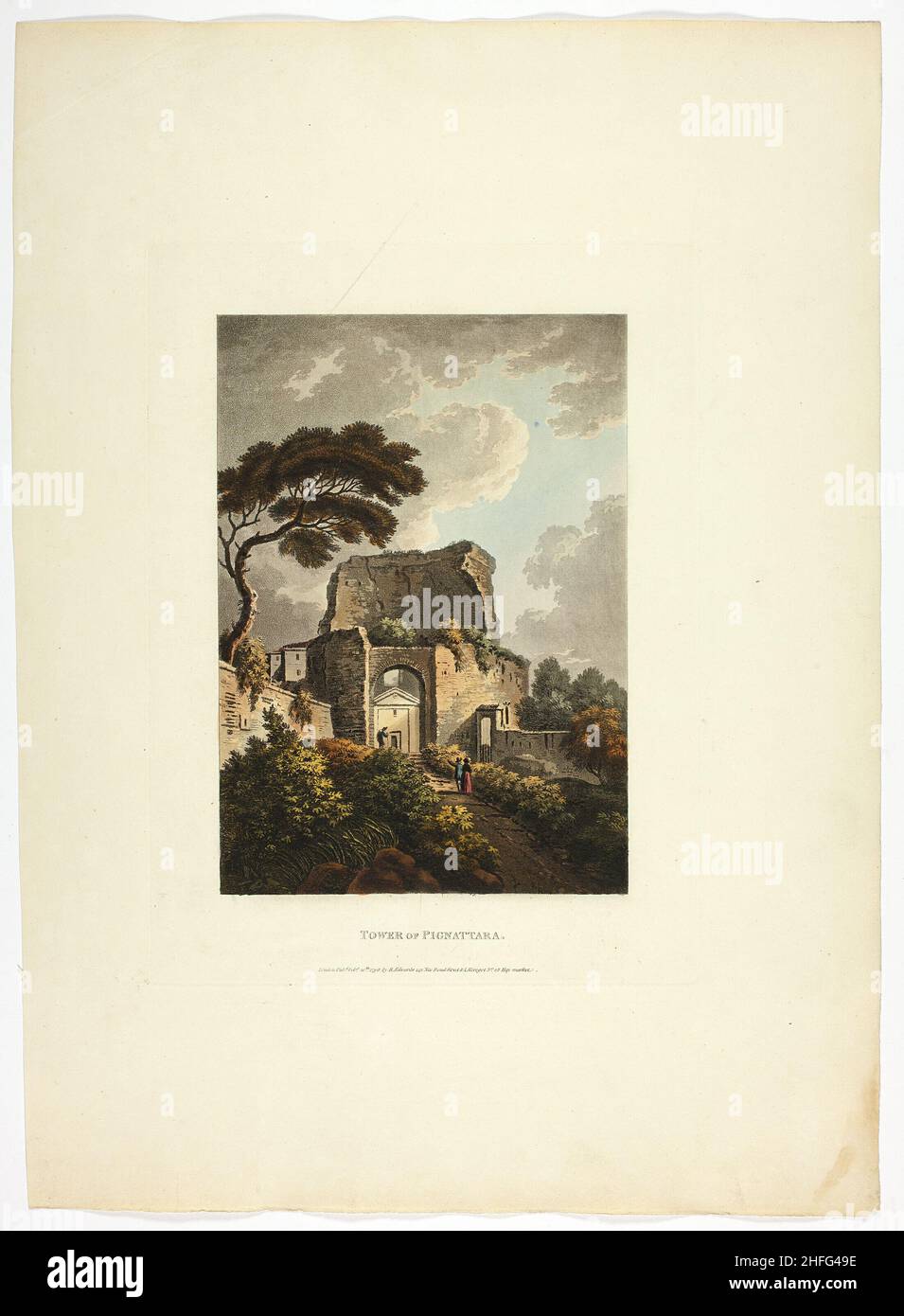 Torre di Pignattara, piatto ventidue dalle rovine di Roma, pubblicato il 20 febbraio 1798. Foto Stock