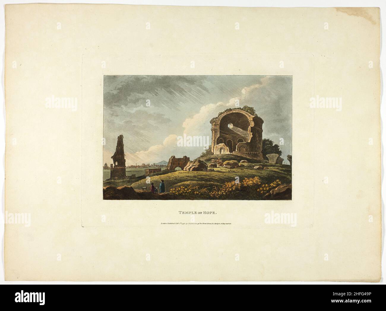 Tempio della speranza, piatto ventiquattro dalle rovine di Roma, pubblicato il 1 febbraio 1798. Foto Stock