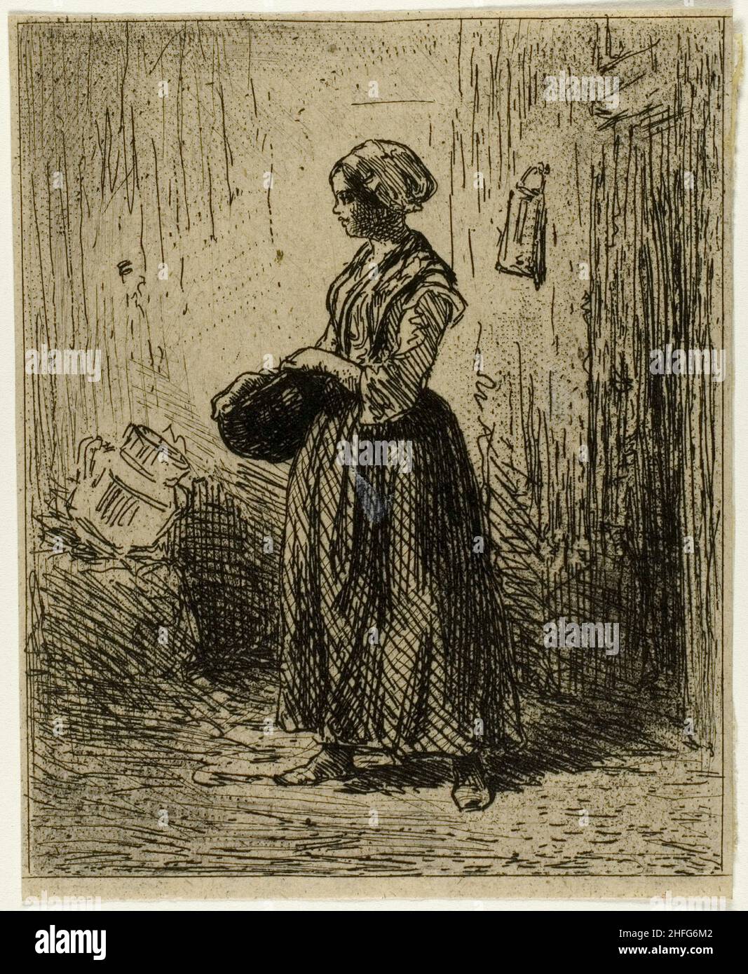 In piedi Peasant Woman, 1845. Foto Stock