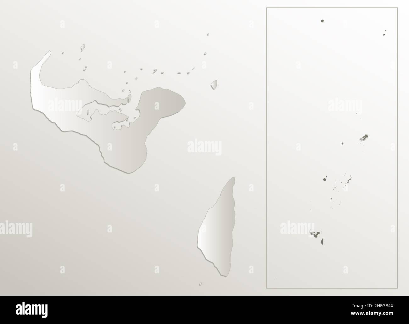 Mappa Tonga, carta da cartolina 3D naturale, vuota Foto Stock