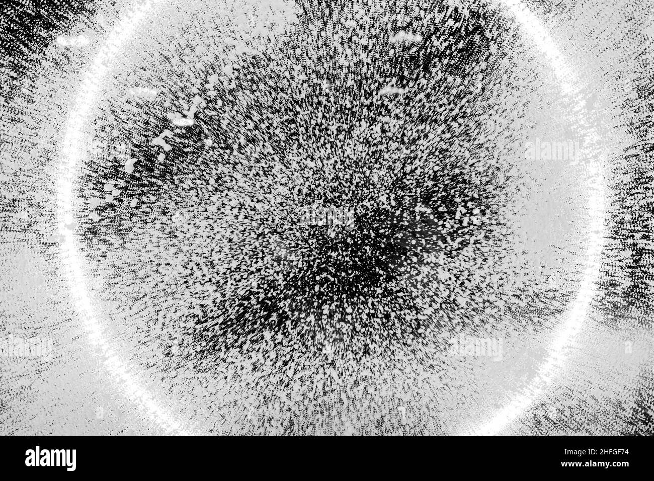 Circolare luminoso effetto anello di riflesso cerchio chiaro alone sfondo astratto. Foto Stock