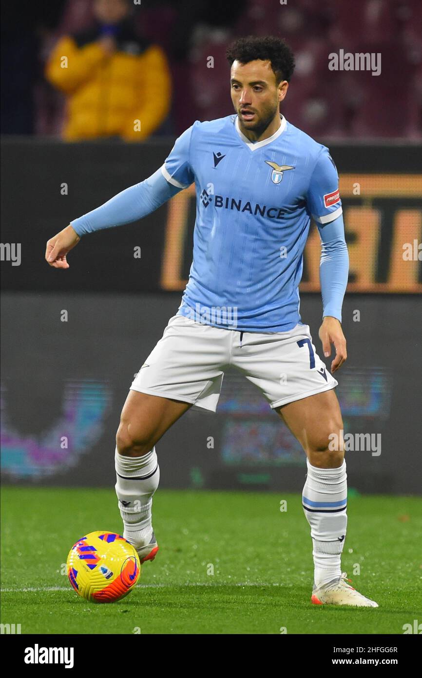 Salerno, Italia. 15th Jan 2022. (1/15/2022) Felipe Anderson (SS Lazio) in azione durante la Serie A match tra US Salernitana 1919 e SS Lazio allo Stadio Arechi. Il Lazio vince il 3-0. (Foto di Agostino Gemito/Pacific Press/Sipa USA) Credit: Sipa USA/Alamy Live News Foto Stock