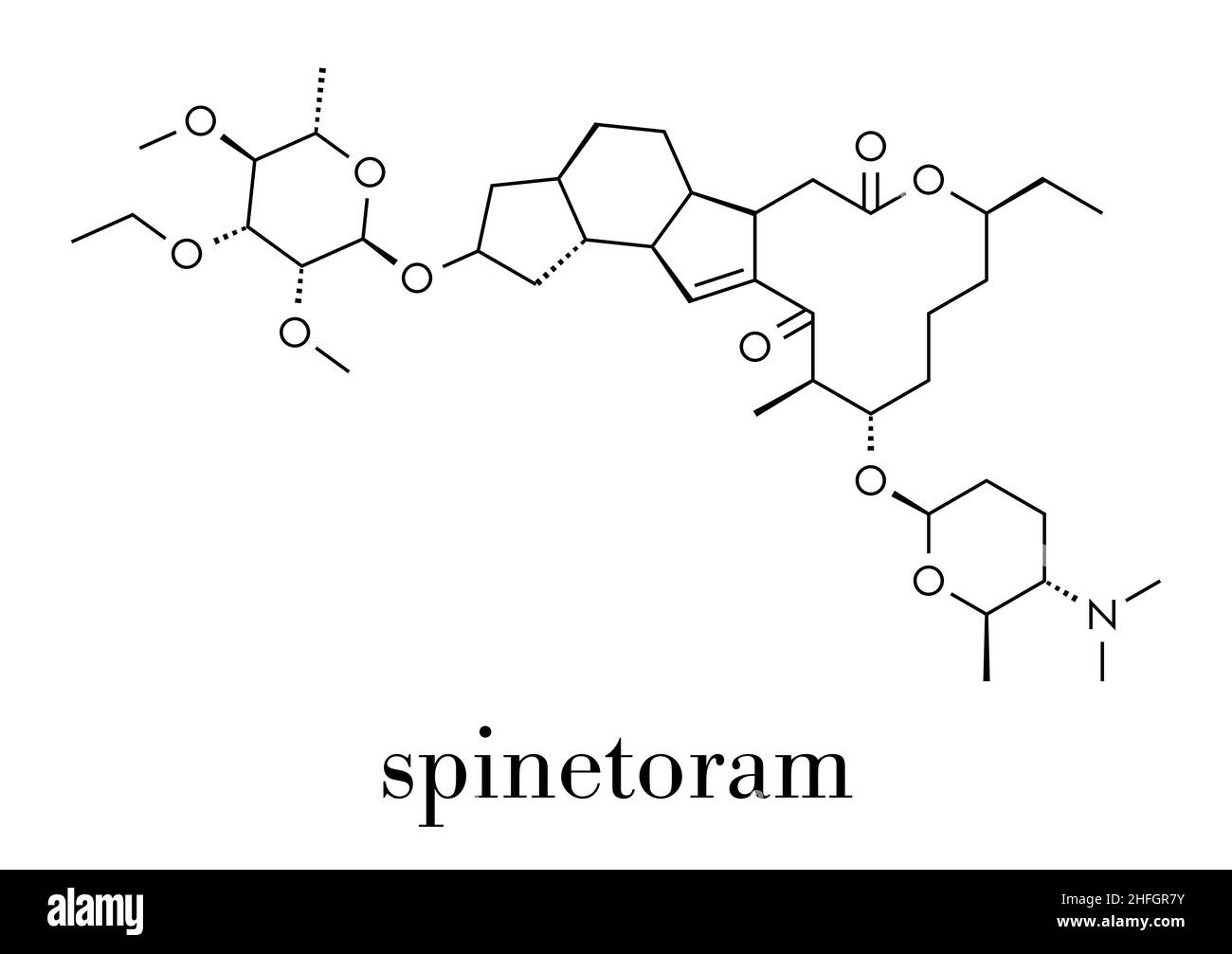 Spinetoram molecola insetticida. Formula scheletrica. Illustrazione Vettoriale