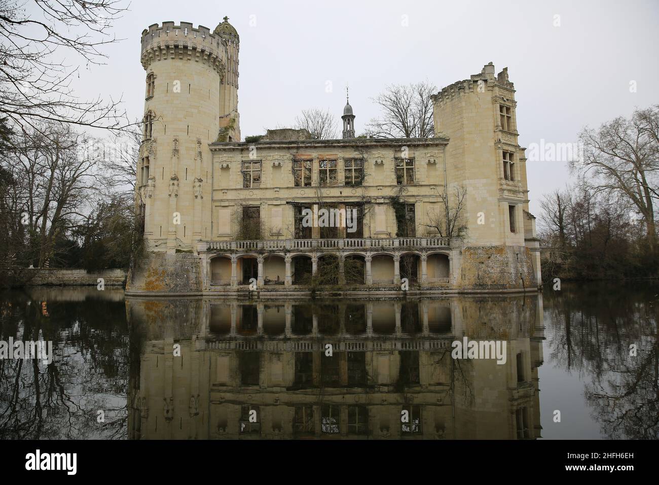 Chateau de la Mothe Chandeniers Foto Stock