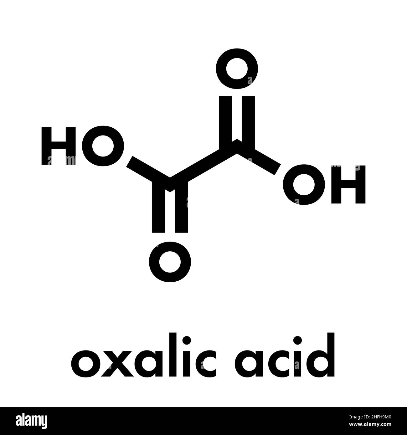 Acido ossalico molecola. Formula di scheletro Immagine e