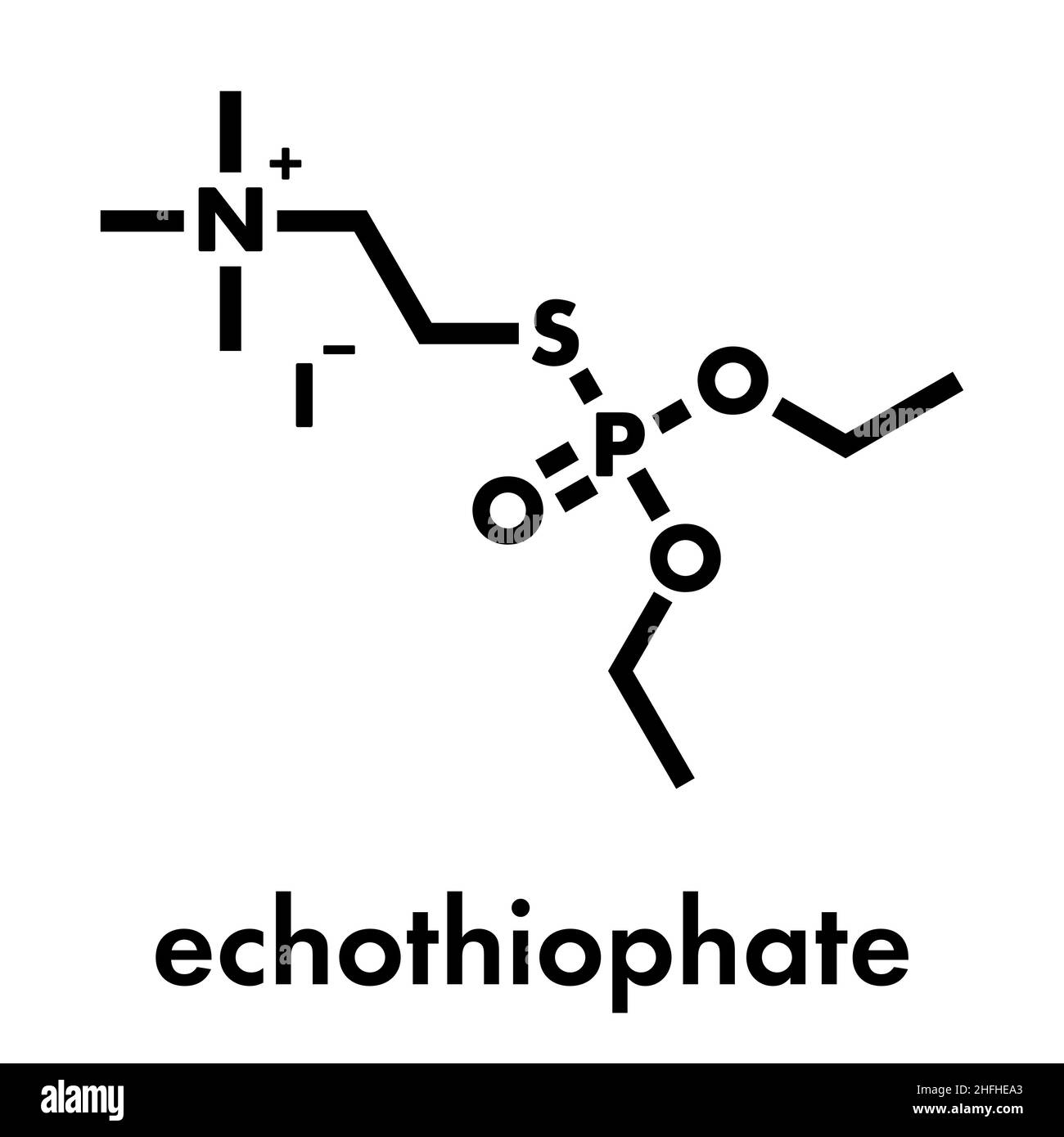 Molecola di farmaco di Echotiofato (fosfolina). Formula scheletrica. Illustrazione Vettoriale