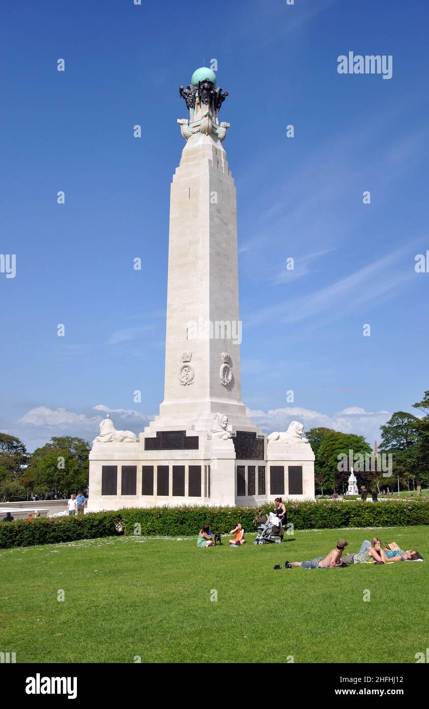Royal Naval War Memorial, Plymouth Hoe, Plymouth Devon, Inghilterra, Regno Unito Foto Stock