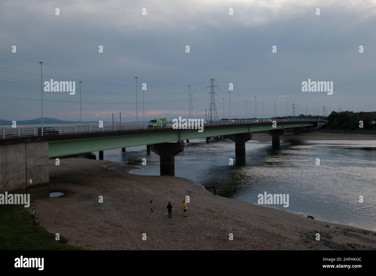 L'estuario del fiume Loughor a Loughor, Galles Foto Stock