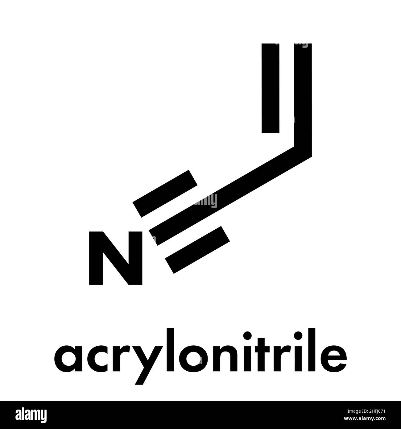 Molecola di acrilonitrile, blocco di costruzione in plastica ABS (acrilonitrile butadiene stirene) e poliacrilonitrile (PAN). Formula scheletrica. Illustrazione Vettoriale Molecola di acrilonitrile, blocco di costruzione in plastica ABS (acrilonitrile butadiene stirene) e poliacrilonitrile (PAN). Formula scheletrica. Illustrazione Vettoriale