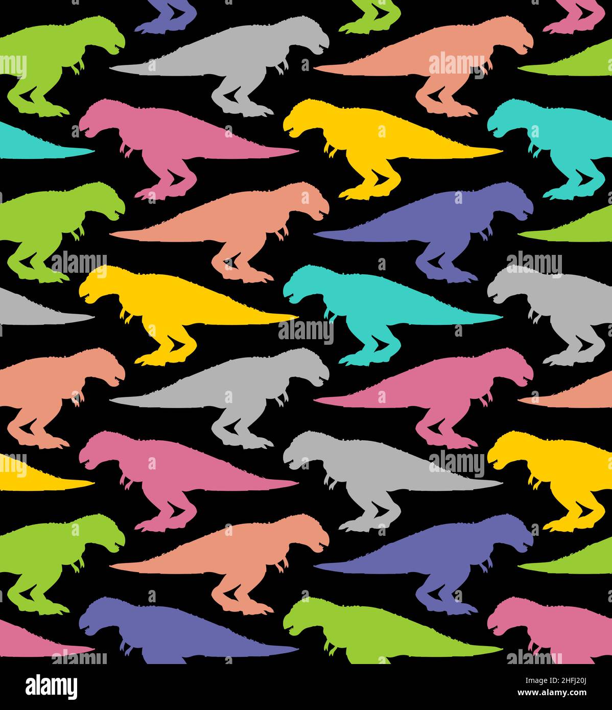 Modello Tyrannosaurus senza cuciture. Dinosauro T-Rex disegno a mano sfondo. Trama vettoriale Illustrazione Vettoriale